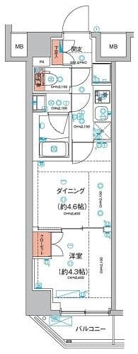 (仮称)東京羽田スカイブリッジレジデンス 4階の間取り 1