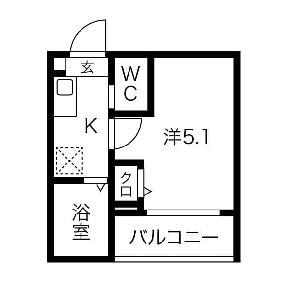 フェリシテ大崎 305の間取り 1