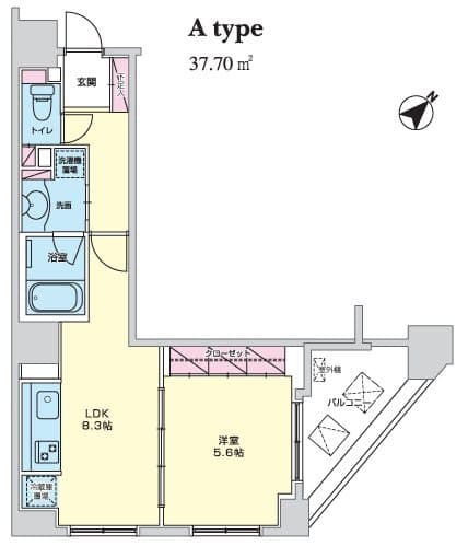 エコロジー柳橋レジデンス 9階の間取り 1