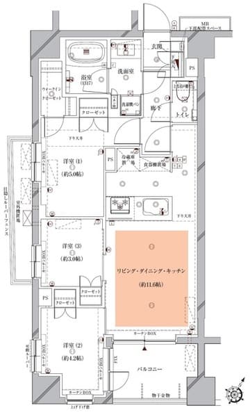 Ｏｐｕｓ　ｒｅｓｉｄｅｎｃｅ　Ｍｅｇｕｒｏ　Ｓｅｎｚｏｋｕ 1階の間取り 1