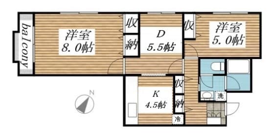 コーポレート江戸川 5階の間取り 1