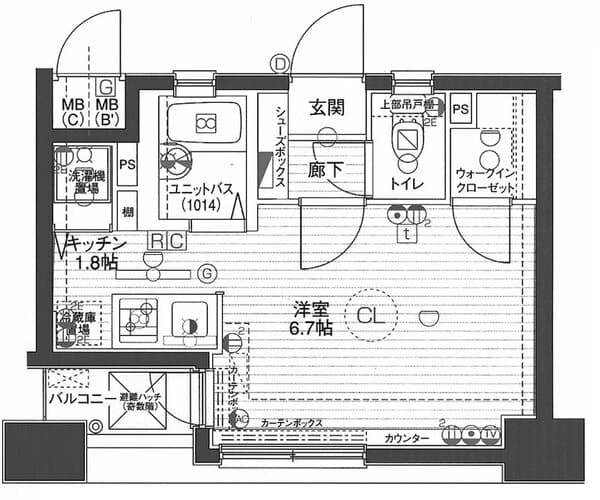 メインステージ六本木 6階の間取り 1