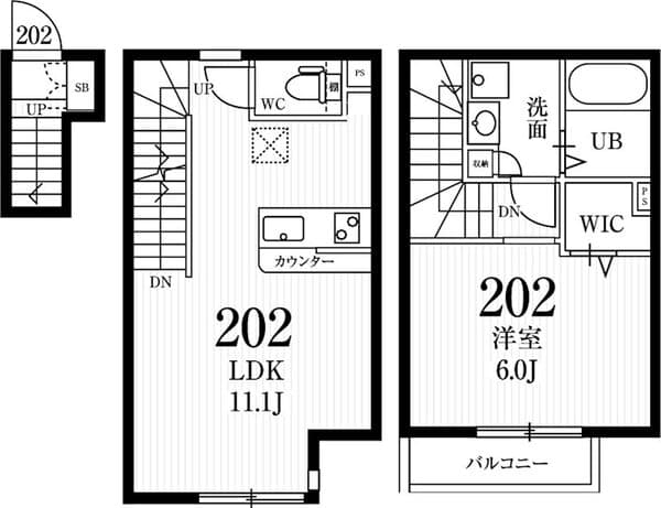 ミハス明大前 2階の間取り 1