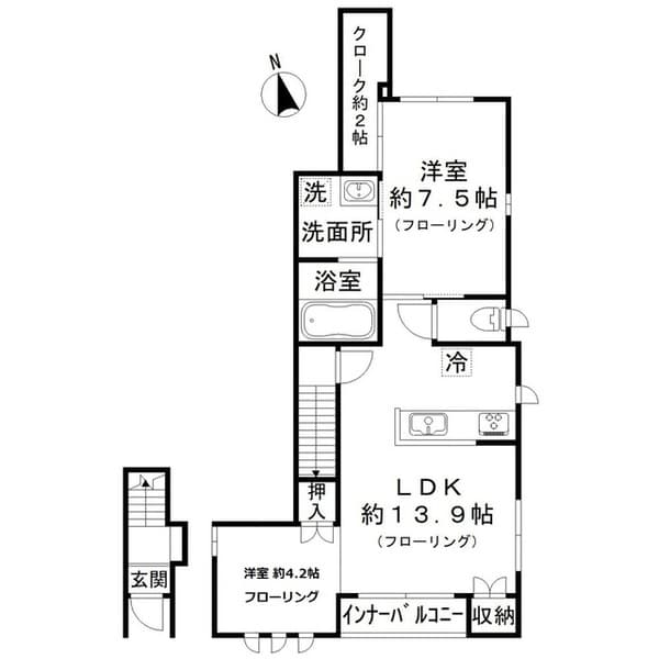 セヴェル千住 2階の間取り 1