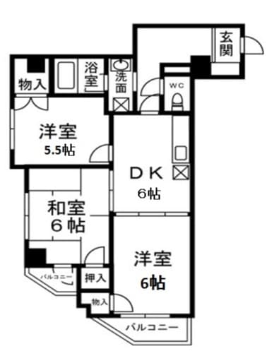 岩本ハイツ駒込 3階の間取り 1