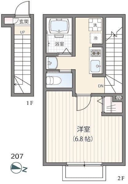 ミハス西落合 2階の間取り 1