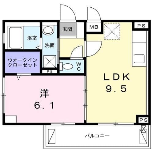 ウエスト　シックス 4階の間取り 1