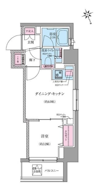 クレヴィアリグゼ世田谷松陰神社前 4階の間取り 1