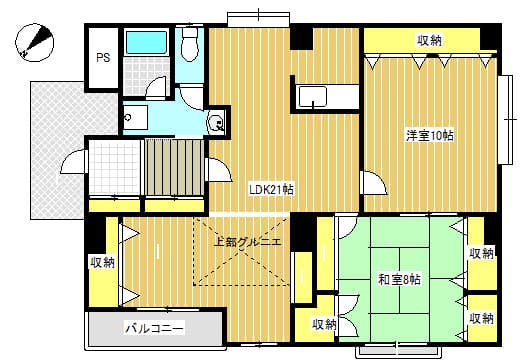 グリーンコーポ大泉 4階の間取り 1