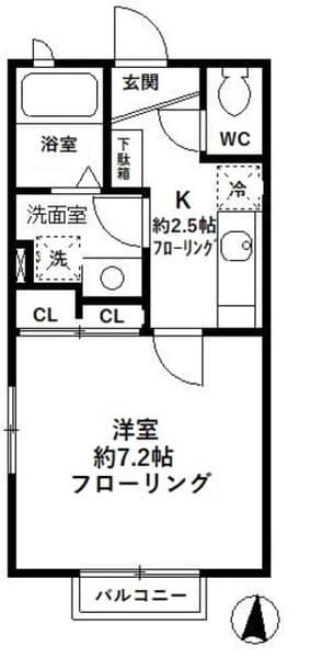 シャルマンウエスト 1階の間取り 1