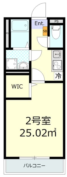 エスペランサ四ツ木 2階の間取り 1