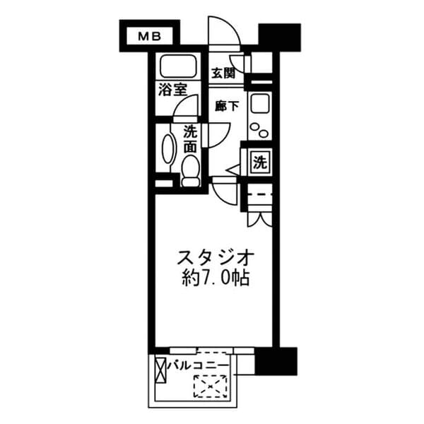 レジディア新宿イーストⅡ 2階の間取り 1