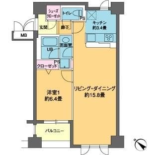 カスタリア茅場町 11階の間取り 1