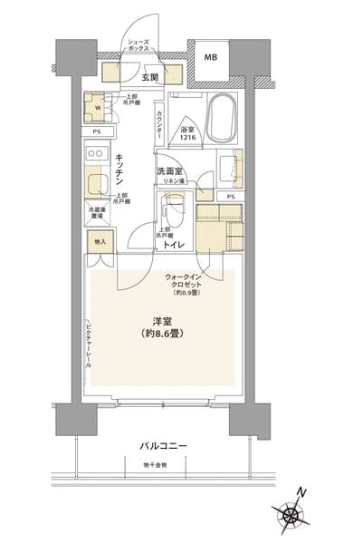 コムレジ赤羽　賃貸棟 7階の間取り 1