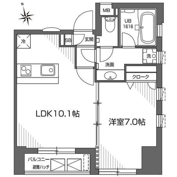 グランアセット早稲田 9階の間取り 1