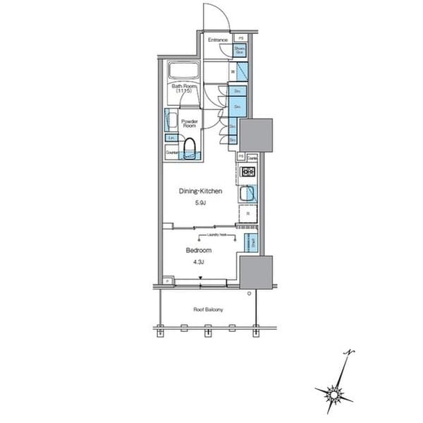 ルフォンプログレ渋谷ヒルトップ 6階の間取り 1