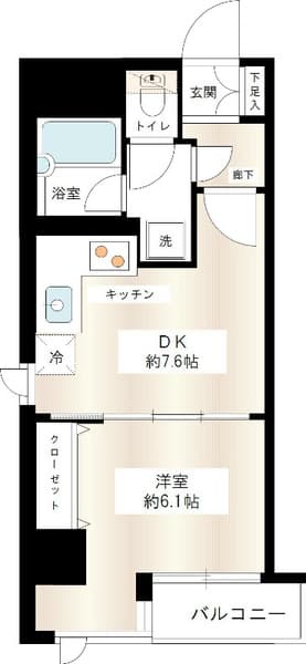 カスタリア新宿御苑 2階の間取り 1