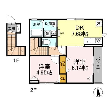 アナシエ古千谷本町 2階の間取り 1