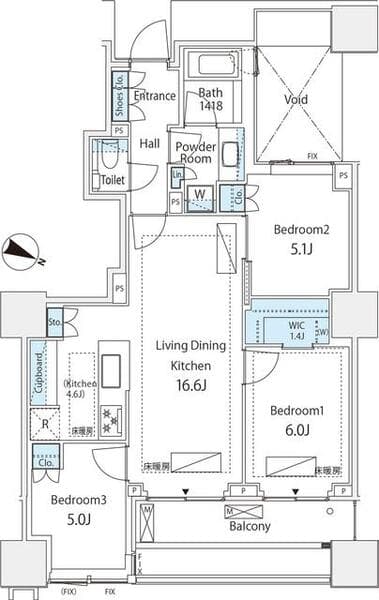 パークコート千代田四番町 12階の間取り 1