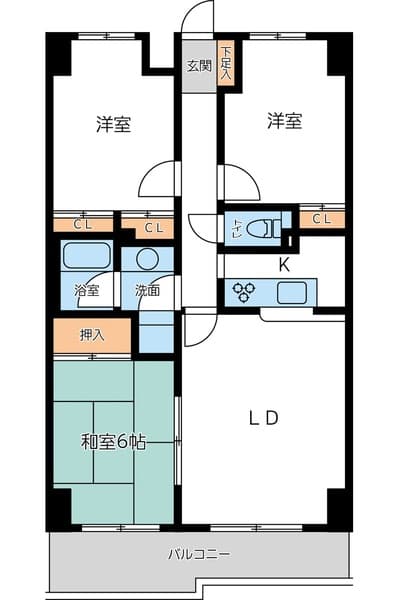 ビブレ谷在家 5階の間取り 1