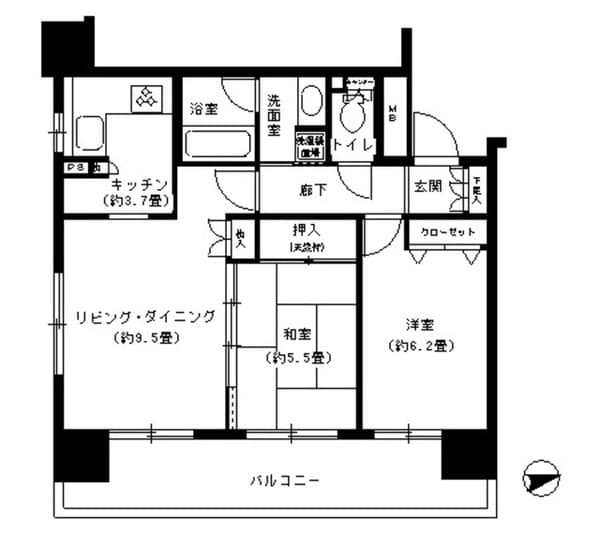 パークキューブ浅草田原町 8階の間取り 1