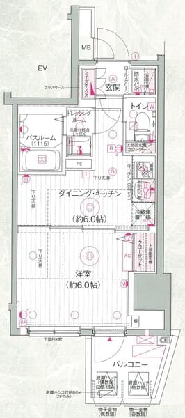 エステムプラザ市谷外濠公園 10階の間取り 1