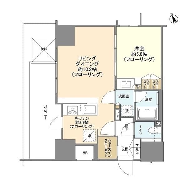 シティハウス西池袋 9階の間取り 1