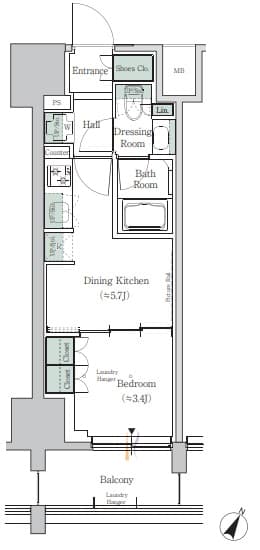 ONE ROOF RESIDENCE TAMACHI 5階の間取り 1