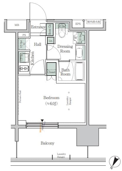 ONE ROOF RESIDENCE TAMACHI 6階の間取り 1