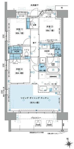 パークホームズ杉並上荻 14階の間取り 1