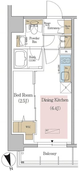 アーバネックス東京八丁堀 8階の間取り 1