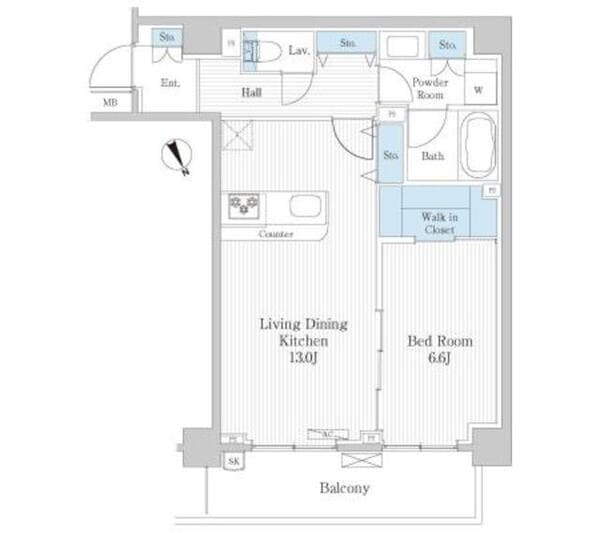 ＨＩＧＡＳＨＩＫＯＭＡＴＳＵＧＡＷＡ　ＰＡＲＫ　ＲＥＳＩＤＥＮＣＥ 1階の間取り 1