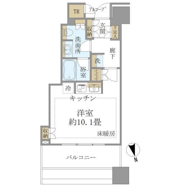 白金ザ・スカイ西棟 6階の間取り 1