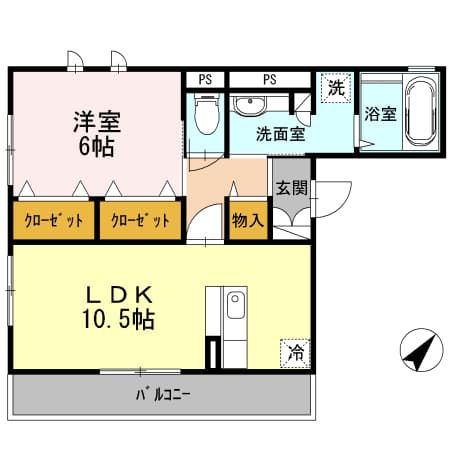 シャルマント 2階の間取り 1