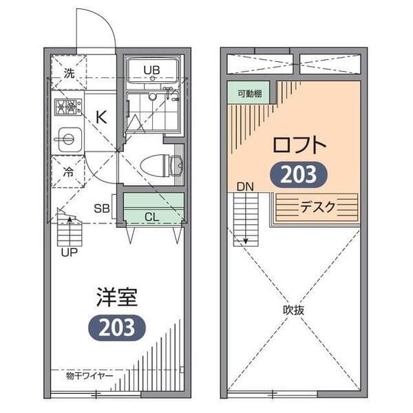 グランエッグス千歳烏山A 2階の間取り 1