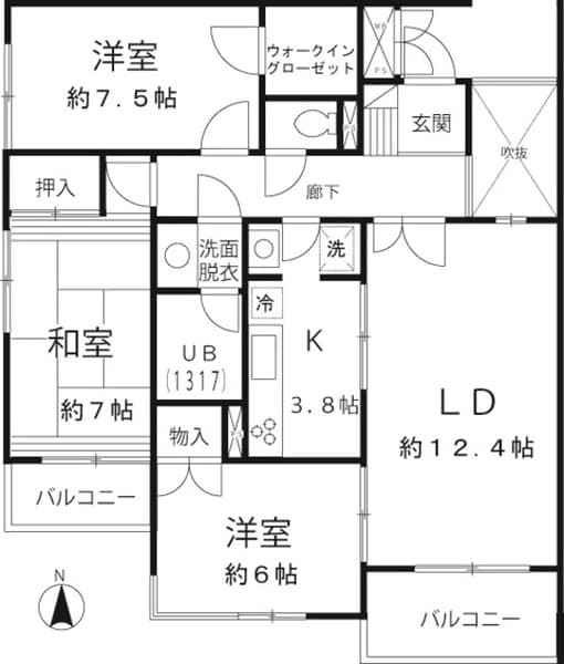 カスティーヨ杵島 2階の間取り 1