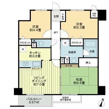 ライオンズマンション東向島第２ 2階の間取り 1