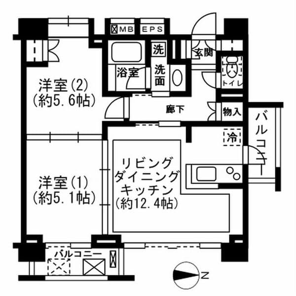 レジディア新宿イーストⅡ 6階の間取り 1