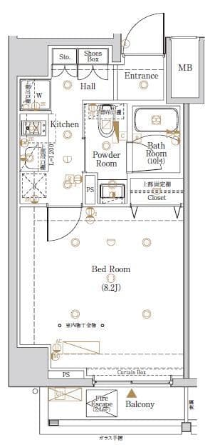 Log銀座EAST 3階の間取り 1