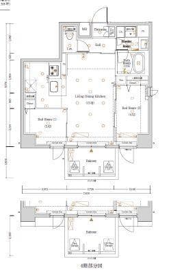 Log銀座EAST 603の間取り 1